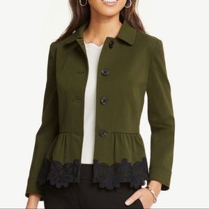 Ann Taylor Factory Lace Trimmed Jacket